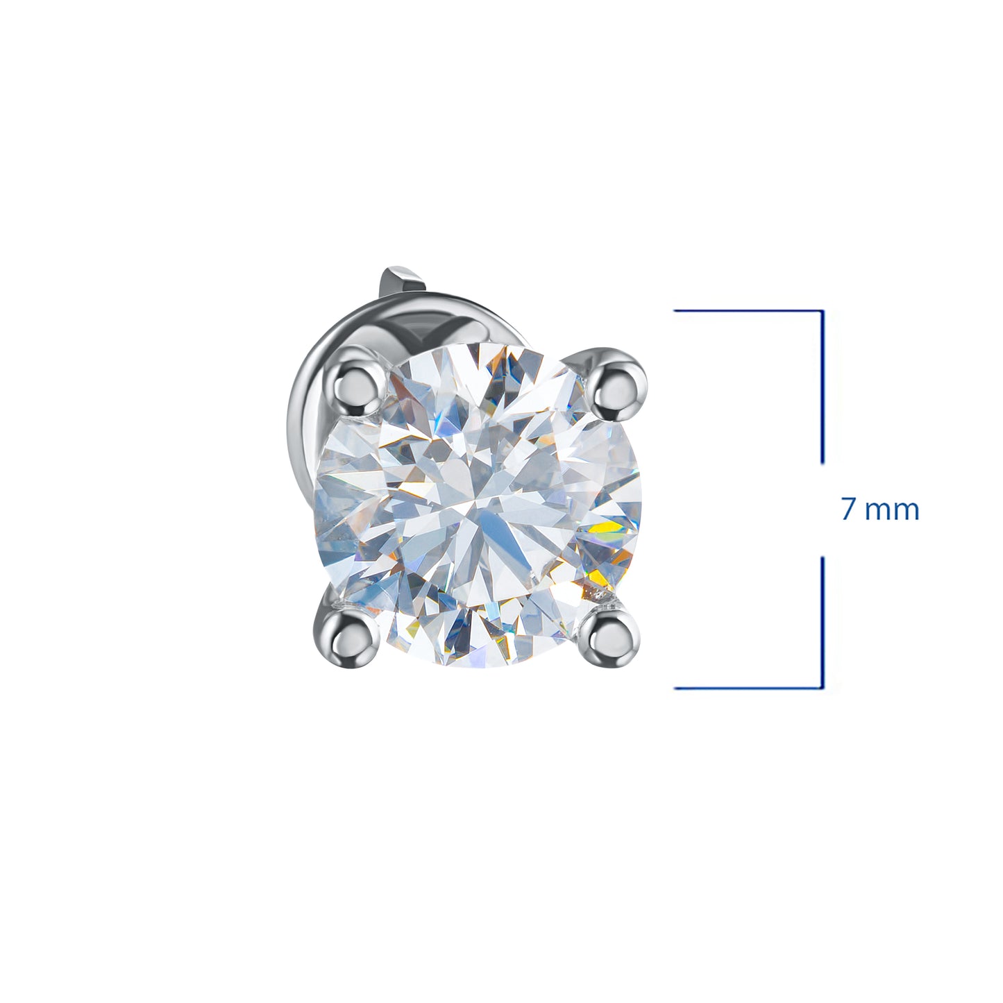 14K White Gold Earring Studs with Lab-Created Diamonds