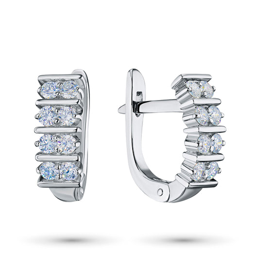 14K White Gold Without Nickel Earrings with Lab-Created Diamonds 0.710 CT.TW
