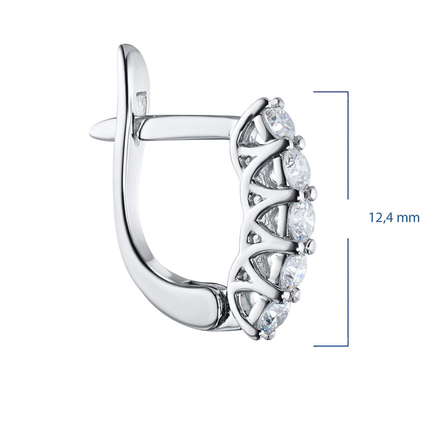 14K White Gold Earrings with Lab-Created Diamonds