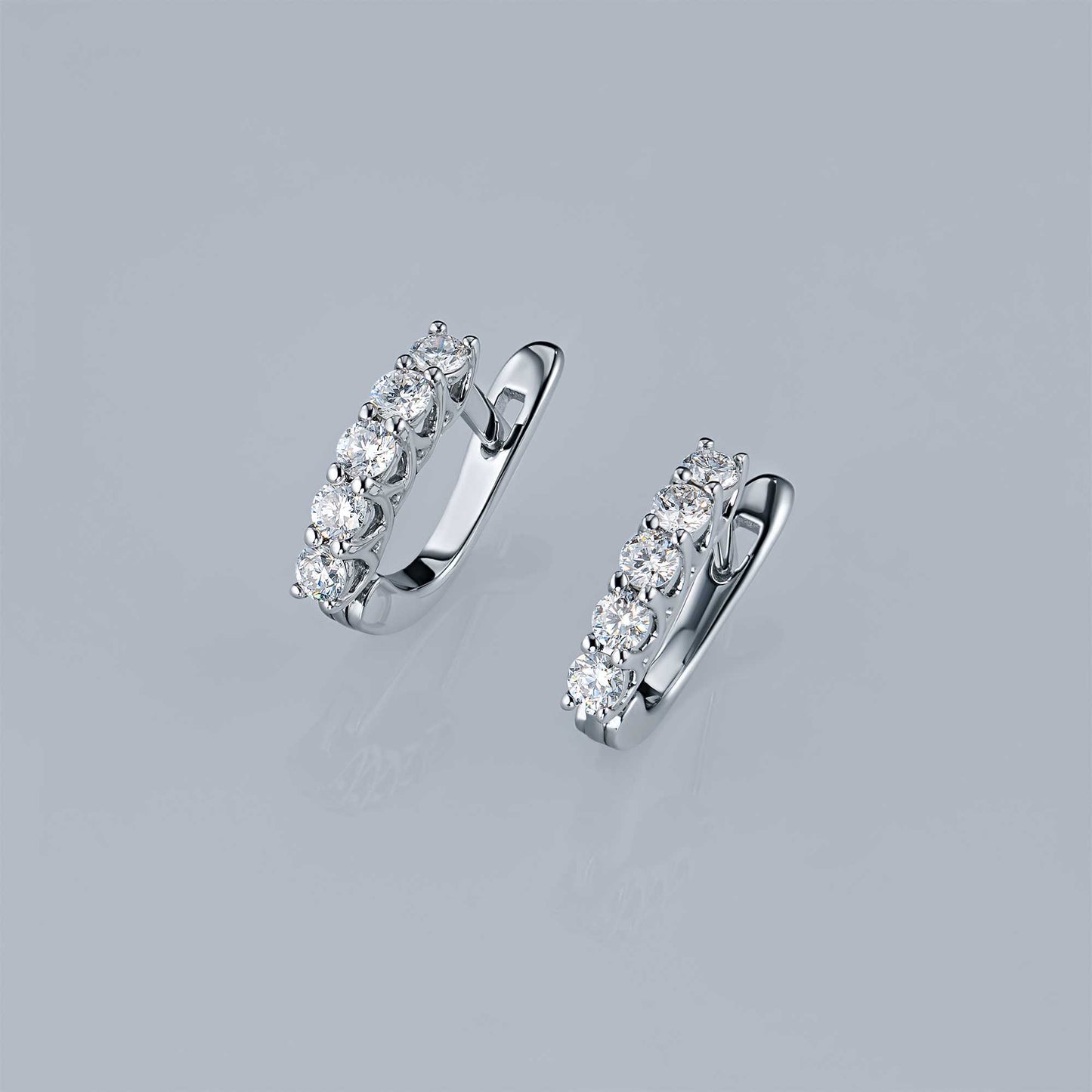 14K White Gold Earrings with Lab-Created Diamonds