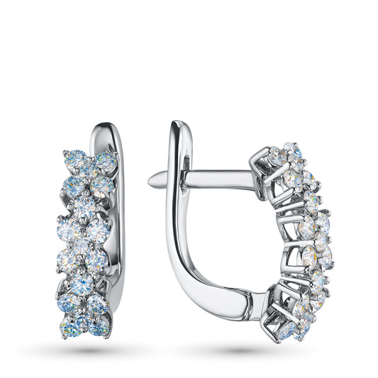 14K White Gold Earrings with Lab-Created Diamonds