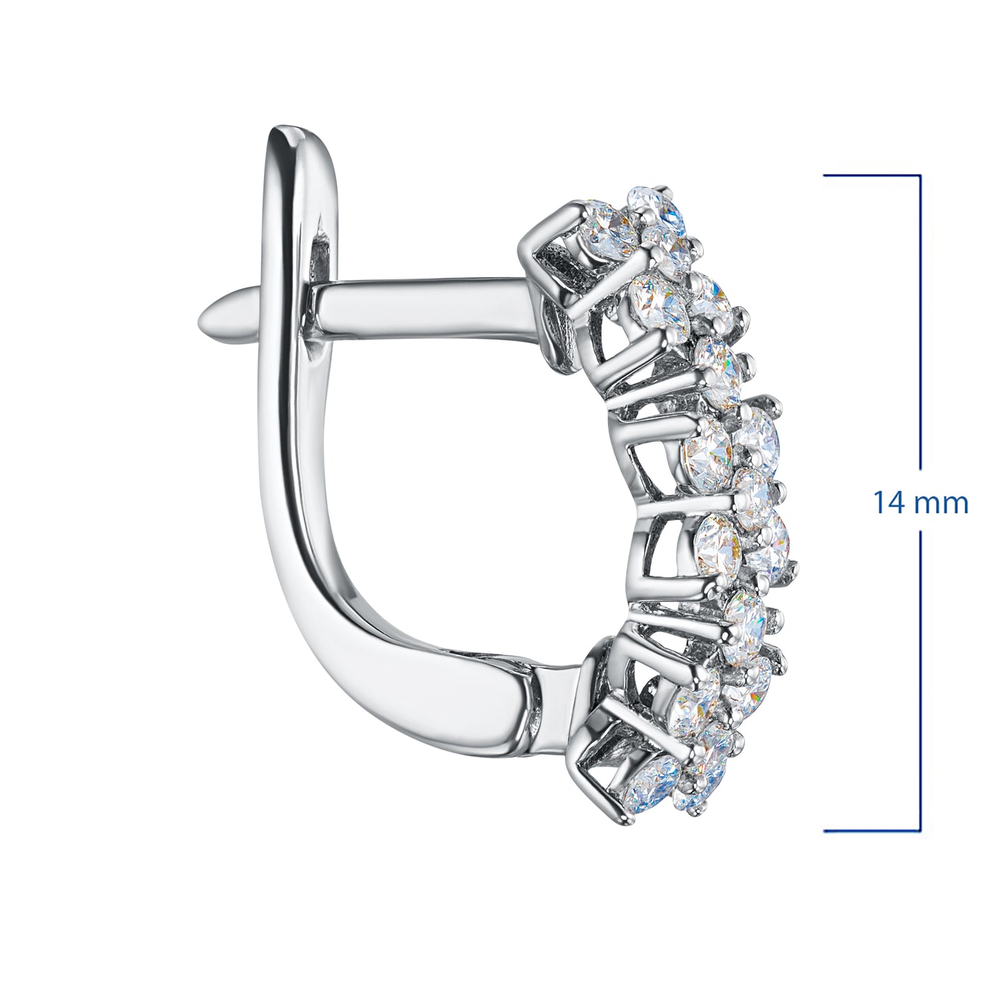 14K White Gold Earrings with Lab-Created Diamonds