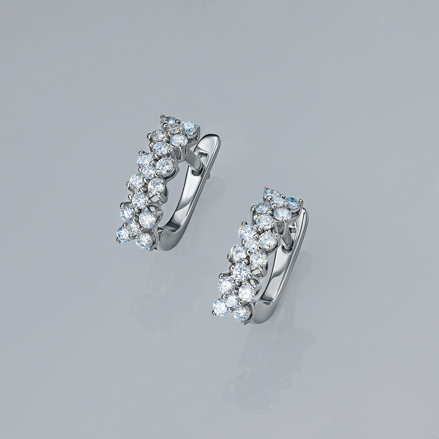 14K White Gold Earrings with Lab-Created Diamonds