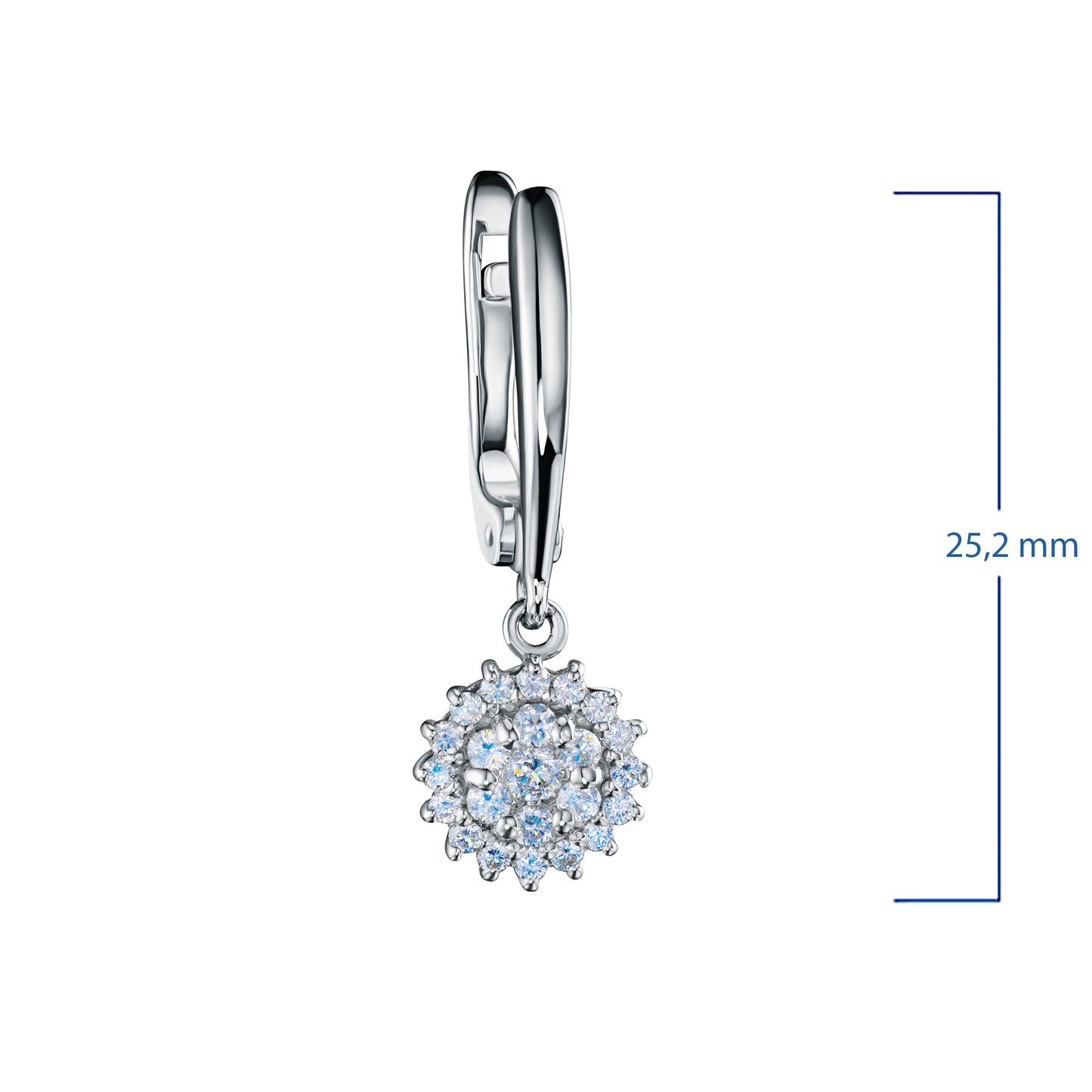 14K White Gold Earrings with Lab-Created Diamonds