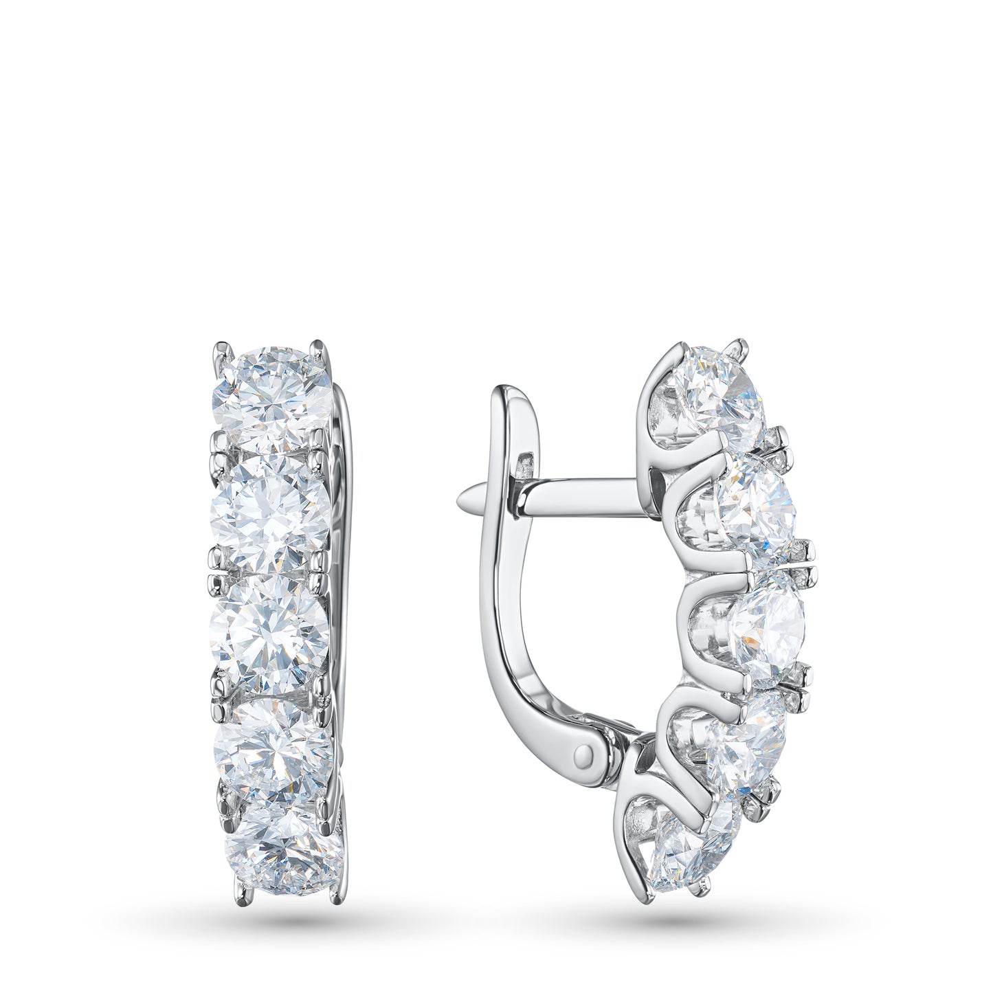 14K White Gold Earrings with Lab-Created Diamonds