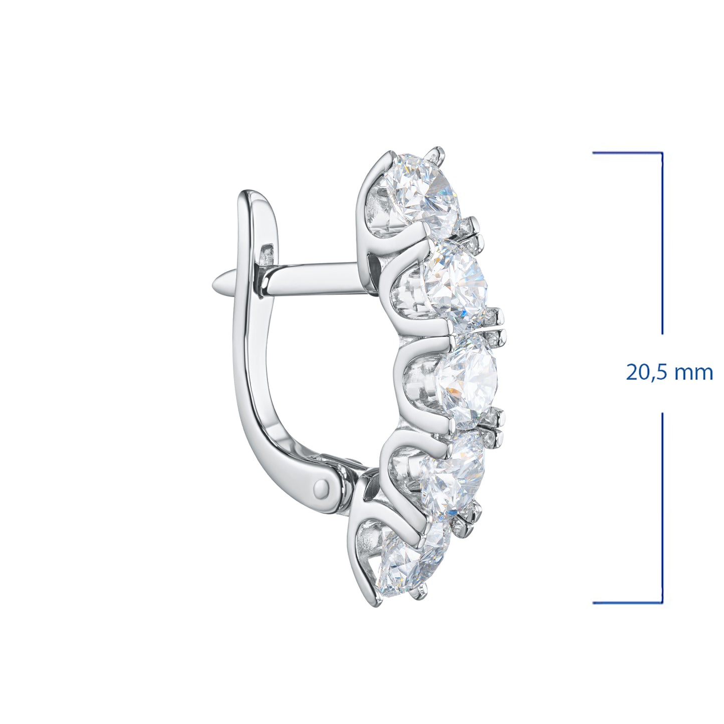 14K White Gold Earrings with Lab-Created Diamonds