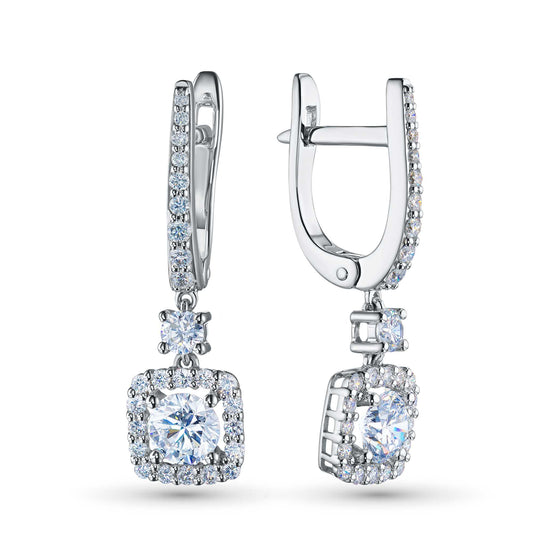 14K White Gold Earrings with Lab-Created Diamonds 1.810 CT.TW