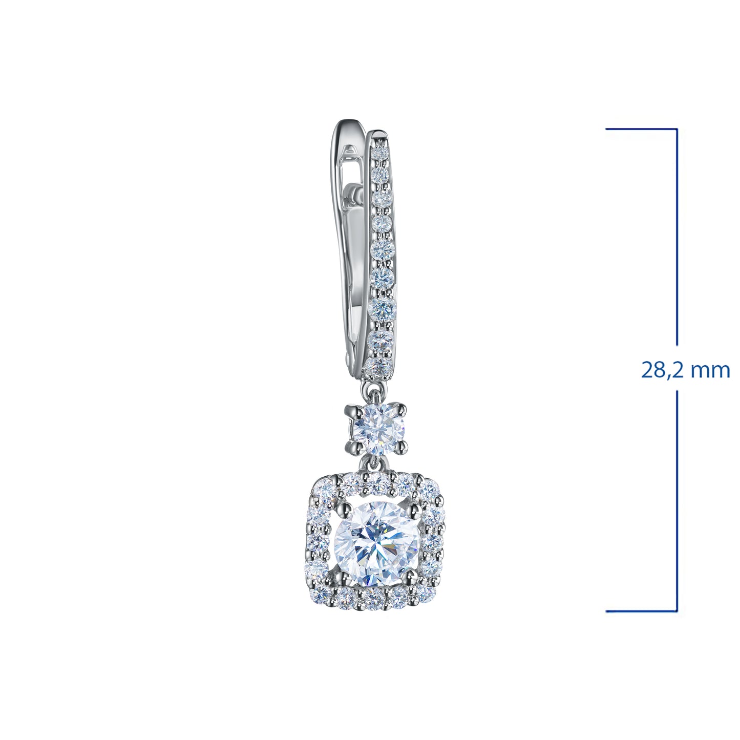 14K White Gold Earrings with Lab-Created Diamonds