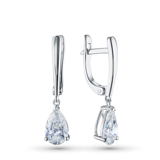 14K White Gold Without Nickel Earrings with Lab-Created Diamonds 4.240 CT.TW