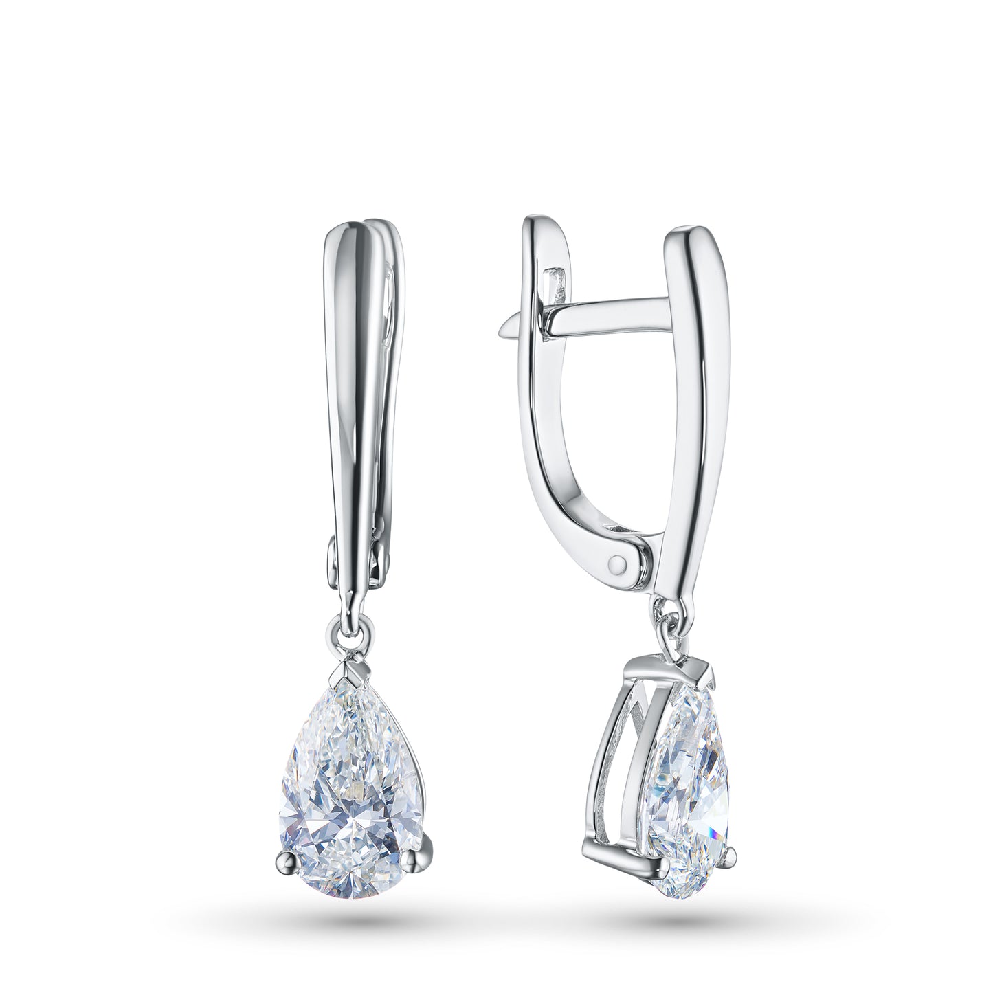 14K White Gold Earrings with Lab-Created Diamonds