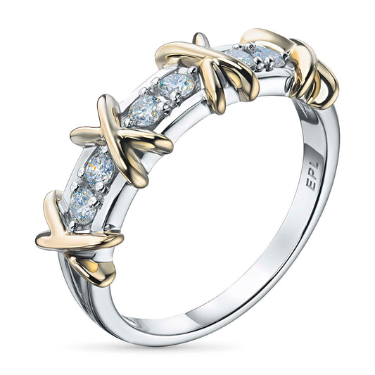 14K White-yellow Gold Ring with Lab-Created Diamonds 0.360 CT.TW