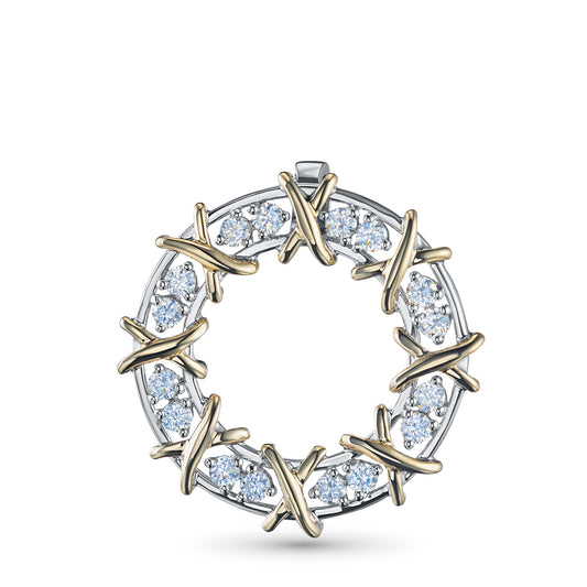 14K White-yellow Gold Pendant with Lab-Created Diamonds 0.550 CT.TW